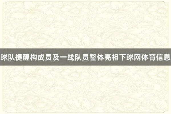 球队提醒构成员及一线队员整体亮相下球网体育信息