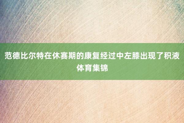 范德比尔特在休赛期的康复经过中左膝出现了积液体育集锦